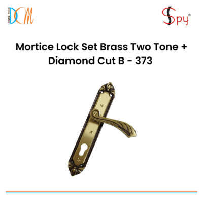 Mortice Lock Set Brass Two Tone + Diamond Cut B - 373