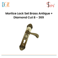 Mortice Lock Set Brass Antique + Diamond Cut B - 369