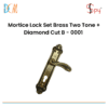 Mortice Lock Set Brass Two Tone + Diamond Cut B - 0001