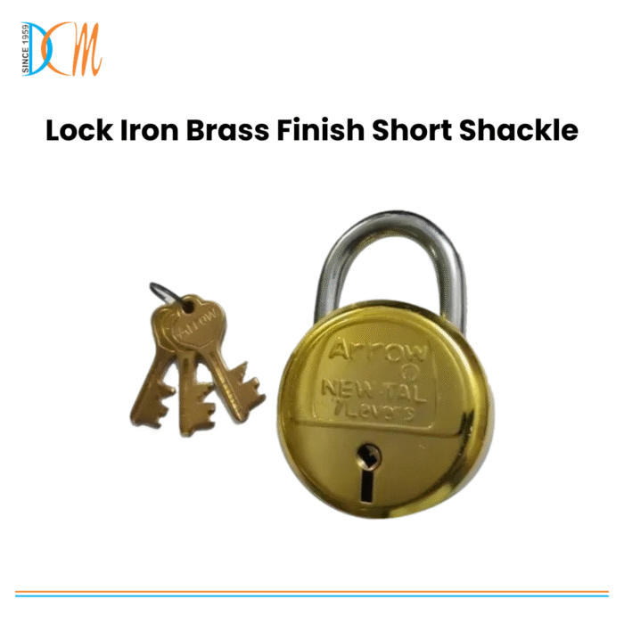 Lock Iron Brass Finish Short Shackle